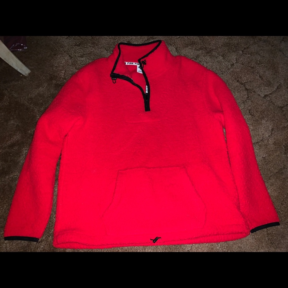Victoria’s Secret Pink Red Sherpa Jacket pullover